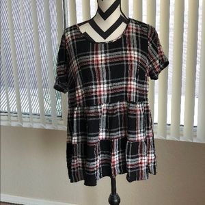 Torrid Plaid Babydoll Style Shirt
